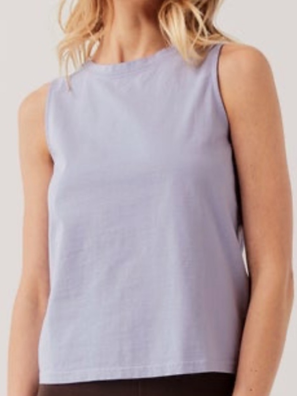 Pact Womens Pastel Purple Organic Cotton Sleeveless Tank Top Shirt Large
